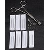 Vsnnsns Triangle Slotted Locking Forceps Piercing Clamps Tools with 10G 12G 13G 14G 16G 18G 20G Piercing Needles for Eyebrow Ear Lip Navel Tongue Nose Septum Piercing Rings 25Pcs