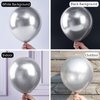 PartyWoo Metallic Silver Balloons, 140 pcs Silver Metallic Balloons Different Sizes Pack of 18 Inch 12 Inch 10 Inch 5 Inch Silver Balloons for Balloon Garland Arch as Party Decorations, Silver-G102