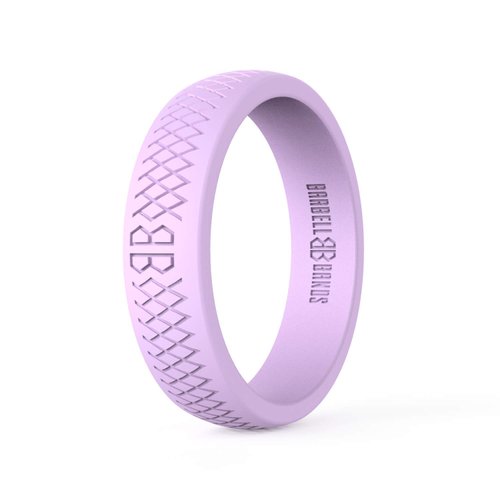 Barbell Bands Silicone Ring For Women | Premium Rubber Wedding Band | Perfect For Fitness, Lifting, Active Lifestyle - Comfortable and Durable (Lilac, 9)