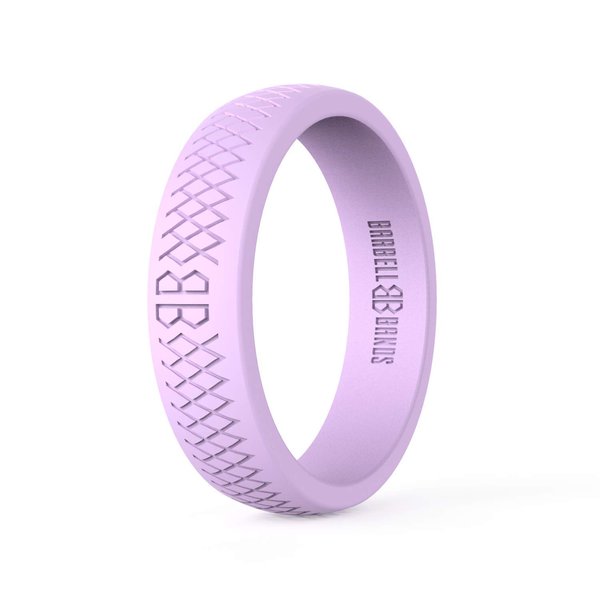 Barbell Bands Silicone Ring For Women | Premium Rubber Wedding Band | Perfect For Fitness, Lifting, Active Lifestyle - Comfortable and Durable (Lilac, 9)