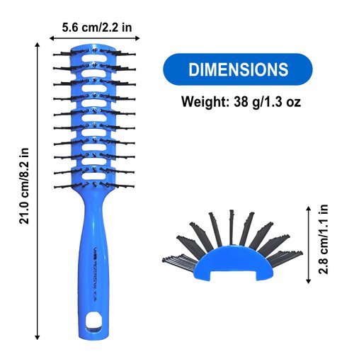 VESS Styling Ceramic Hair Brush 9-row Round Type, for Bow and Styling Made in Japan (No.80 Blue)