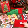 Moinchore 32 Pack Christmas Cards Xmas Crafts DIY Cards with Envelopes Merry Christmas Crafts Kit Christmas Tree Santa Elk Greeting Cards Xmas Stickers Cards DIY for Kids Christmas Party Supplies