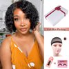 WIGER Short Lace Front Wigs Human Hair for Women Short Curly Bob Wig Black Wavy Lace Wig Black Pixie Cut Wig Brazilian Virgin Human Hair Curly Wigs 180% Density Side Part