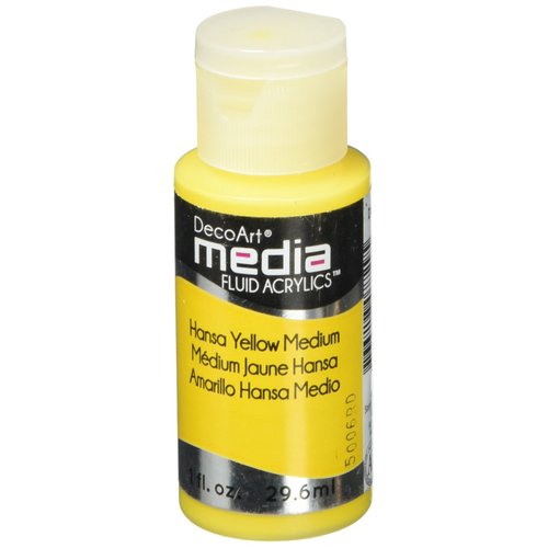 Deco Art DMFA-50 Media Fluid Acrylic Paint, 1-Ounce, Hansa Yellow Medium