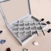 HEMYLU Rock Collection Display Case, Crystal Storage Box with 24 Grids and Gem Knowledge Handbook for Kids, Gem and Stone Collection Case for Display