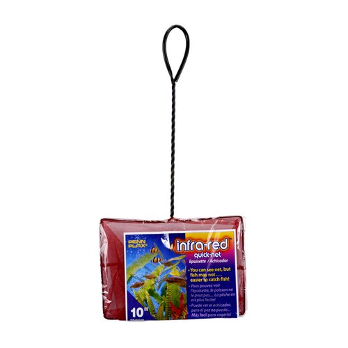 PENN-PLAX Infra-Red Quick-Net Aquarium Fish Net – Red Color for Invisibility – Durable, Strong, a...