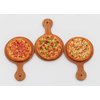 Mixed 3 Assorted Pizza Dollhouse Miniature on Wooden Tray, Dollhouse Food Dollhouse Kitchen Miniature