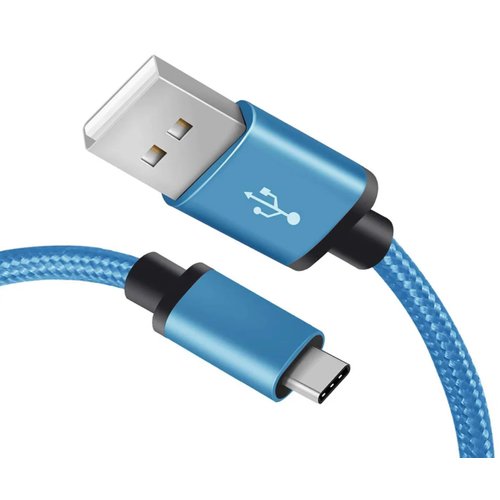Generic USB C Cable, Type C Cord Fast Charging Data Sync Braided Compatible with iPhone 15/15 Pro Max Galaxy S23 S22 S21, LG, Pixel iOS Tablet N Switch and Other Type C Output Devices (Blue)