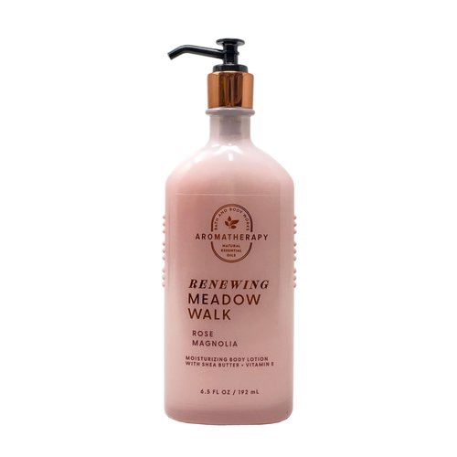 Bath & Body Works Aromatherapy Renewing Meadow Walk ROSE MAGNOLIA - Body Wash - Body Lotion - Essential Oil Mist With a Creamy Rose Bar Soap- Full Size