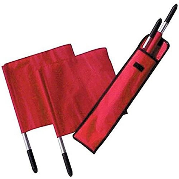 Tandem Sport Linesman Flags - Referee Flags with Comfortable Soft Grip Handles - Volleyball and Soccer Referee Flags - Set of 4 with Carrying Bag