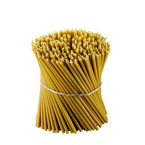 Danilovo Pure Beeswax Candles - No-Drip, Smoke-Less, Tall, Thin Taper Candles – Decorative Candles for Church Prayer, Decor or Birthday Candles – Honey Scented Candles – 8.1”x0.26” (Yellow, 150pcs)