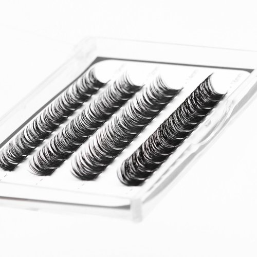 i-Laesh Lash Clusters - DIY Eyelash Extensions 40 Clusters - Mega Volume D Curl Individual Lashes Cluster Extensions for DIY at Home (E14, D - 10-16 mm)