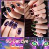 9D Cat Eye Gel Nail Polish, Chameleon Gel Polish Soak Off U V Light, Double Magic Colors Nail Polish Professional Use for Salon-A
