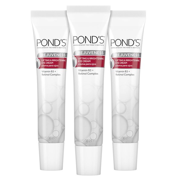Pond's Rejuveness Brightening Under Eye Cream for Wrinkles with Vitamin B3 and Retinol Complex, Daily Anti-Aging Eye Cream Cr1 fl oz, 3 Pack