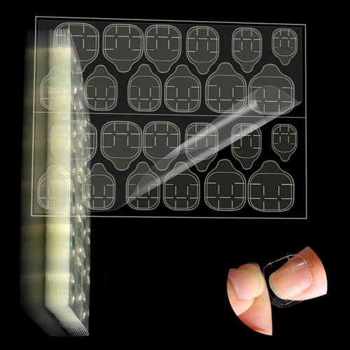 240pcs(10Sheets)Double Side Jelly Nail Adhesive Tab for Press on Nails Glue Sticker Waterproof Breathable Super Sticky Nails Tab for Finger False Nails Tape Jelly Women Girls Kids Daily Wear Manicure