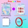 YHNTGB 100 Pack Empty Press on Nail Packaging Nail Cases for Press ons Press on Packaging Including 100 PCS Holographic Bags and 100 PCS White Card with Transparent Tape for Press on Nail Business