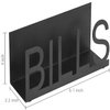 MyGift Black Metal Desktop Mail Sorter Organizer with Bills in Block Cut Out Letter Design