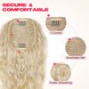 NTYNTY Ponytail Extension, 18" Super Lightweight Drawstring Ponytail Hair Extensions Natural Soft Synthetic Wavy Curly Pony Tail Hair Pieces for Women - Pearl blonde
