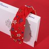 4th of July Headband for Women American Flag Headbands Rhinestone Crystal Jeweled Knotted Wide Top Headband Red White Blue Patriotic Headband USA Hairband Hair Accessories Party Favors (Red, L)