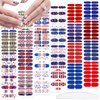 JERCLITY 336 Pieces 24 Sheets 4th of July Nail Wraps Independence Day Nail Polish Strips Patriotic American Flag Nail Strips Self-Adhesive Solid Color Nail Stickers with Nail File for Memorial Day
