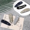 Gjinxi 6PCS Rhinestone Snap Hair Clips, Shining Crystal Hair Barrettes for Women and Girls, Silver/Gold/Blue Bling Hair Pins, Glittering Hair Accessories for Party Wedding Daily Hair Decorative