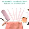 5 Pcs Eyelash Tweezers Eyelash Extension Tweezers Lash Volume Tools with Box Stainless Steel Extensions Lash Tweezers Pointed Lash Tweezers Set for Eyelash Extension Skilled (Pink)