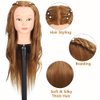 ZOMOI Mannequin Head with 80% Real Human Hair 26''-28"Cosmetology Mannequin Doll Head to Practice Hair Styles Hairdresser Practice Braiding Head(27# Light Brown)