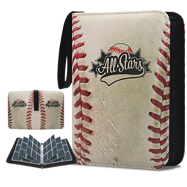 900 Pockets Baseball Card Binder, Trading Card Binder HYMENEX 9-Pocket Collectible Sports Card Binder Trading Card Albums with 50 Removable Sleeves for Baseball Cards, Sports Cards, Game Cards