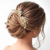 JONKY Crystal Bridal Hair Comb Gold Rhinestone Wedding Hair Pieces Bride Hair Accessories for Women(Pack of 2)