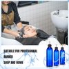Barydat 12 Pcs Twist Top Applicator Bottle Refillable Squeeze Empty Plastic Bottles, Multi Purpose Round Hair Oil Applicator with Open Close Nozzle and 2 Funnels for Shampoo Lotion (Blue,8 oz)