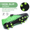 Hanani Kids Soccer Shoes Boys Baseball Cleats Girls Softball Cleat Outdoor & Indoor Firm Ground Youth Football Shoe Anti-Slip Comfortable Flexible Running & Training Unisex Child Black/Green