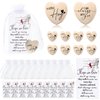 Fulmoon 100 Sets Memorial Pocket Hug Wooden Heart Token Keepsake Pocket Hearts Charms Bulk for Family Funeral Gift with Organza Bags and Cardinal Greeting Cards Church Favors