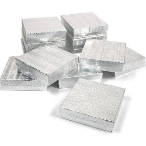 12 Silver Cotton Boxes Watch Bracelet Chain Jewelry 3.5"