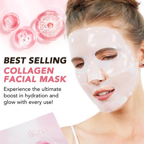 Collagen Face Mask 4PCS, Deep Collagen Overnight Mask, Collagen Night Wrapping Mask, Deep Collagen Anti Wrinkle Lifting Mask, Deep Collagen Mask for Skin Care, Enhancing Skin Vitality