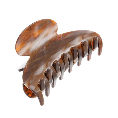France Luxe Couture Jaw Hair Clip - Caramel Horn - French Medium Hair Clips - Claw Clip for Thick Hair - Cellulose Acetate Claw Clips