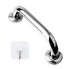 12 Inch Stainless Steel Shower Grab Bar - ZUEXT Shower Handle, Bathroom Balance Bar - Safety Hand Rail Support - Handicap, Elderly, Injury, Senior Assist Bath Handle (w/Self-adhesive Stick-on Hook)