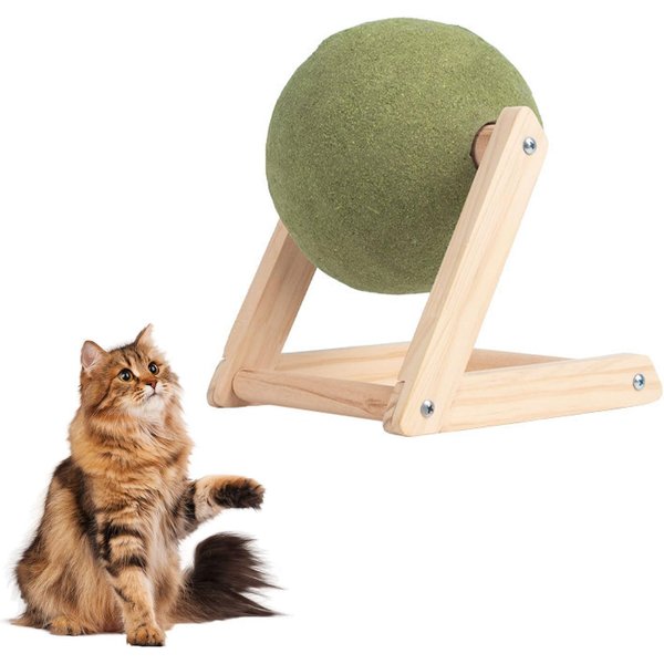 Yooyee Giant Catnip Ball with Wood Stand,Huge Catnip Ball for Cats,Cat Mint Ball Toy,Giant Cat Toys for Indoor Cats,Big Catnip Ball,Interactive Catnip Toy