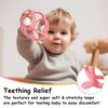 Mombella Snail Teething Rattle Toys for Babies 0-6 Months, Baby Teethers & Rattles Toys 6-12 Months, Silicone Infant Teething Toys for 3-9 Months Old, Great Newborn Gifts for Boys Girls, Pink