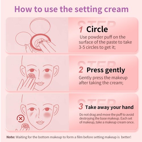RTETETOK Jelly Pressed Setting Powder, Oil Control Face Pressed Powder for Makeup, Powder-free Makeup Setting Cream, Flawless Matte Long Lasting Finishing Lightweight Waterproof Face Cosmetics 0.24 Oz