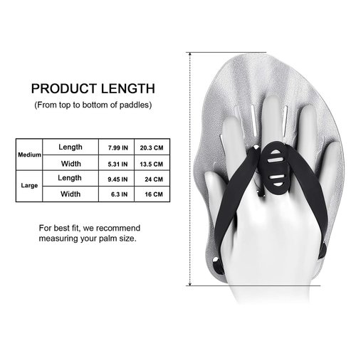 Contour Swim Paddles Hand, Swim Training Hand Paddles with Adjustable Straps, Swimming Hand Paddles for Women and Men