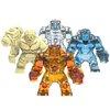 YJacuing 4pcs Element Mini Action Figures Building Blocks, Collectible Water Fire Wind Earth Monster Model Figurine Toy Desk Decor Cake Topper