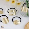 RP Remarkable Power, 6 Pack Gold Ponytail Holder Hair Ties Metal Hair Cuff Hair Elastic Rope for Women
