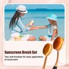 2pcs Sunscreen Applicator, Practical Kids Sunscreen Applicator Portable Sun Lotion Applicator Travel Size Sunblock Makeup Brush Gold Rose Sun Cream Brush Tanning Brush for Adults Family Friend Gift