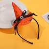 Ecuupas Orange Witch Hat Headband Spider Web Hairband Halloween Party Birthday Hair Decoration for Women Girls Kids Lace Bow Cap Hair Hoop Headdress Head Accessories Head Wear Gifts