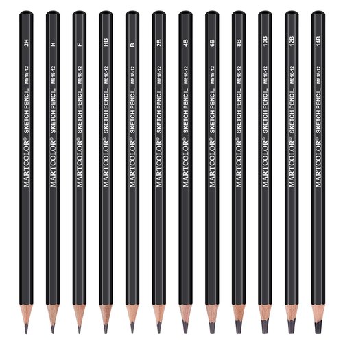 YUANCHENG Professional Drawing Sketching Pencil Set - 12 Pieces,Graphite,(14B - 2H), Graphite Pencils for Drawing, Shading Pencils for Sketching, Art Pencils for Drawing and Shading