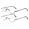 DBEFTLI Half Frame Reading Glasses - Half Moon Readers with Spring Hinge for Women Men (2 PCS in Pouch) 3.00