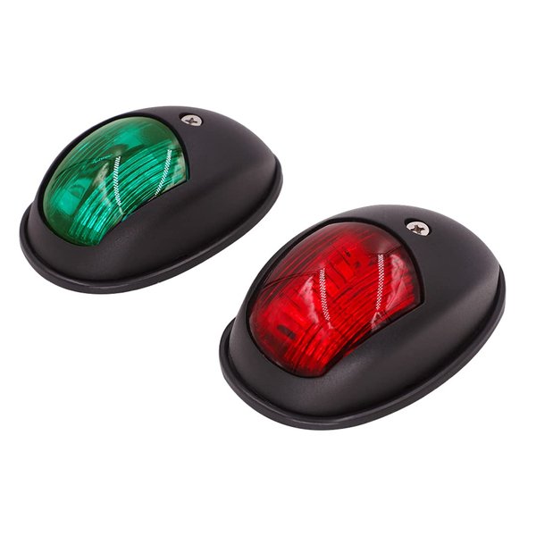 Obcursco Boat Navigation Lights, Led Boat Lights Bow and Stern, Vertical Mount Red and Green Marine Navigation Lights, Perfect Replacement for Pontoon, Bass Boat, Jon Boat (Black)