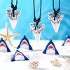 Jerify 110 Pcs Shark Party Favors, Shark Keychains, Shark Tooth Necklaces, Silicone Bracelet Wristbands, Shark Button Pins, Shark Gift Bags and Stickers for Birthday Party Supplies Ocean Sea