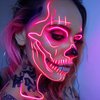 Halloween Makeup Kit with Tri-Color Face Paint, Pink Hair Chalk & Brush, Black White Neon Pink Body Painting Cream for Special Effects Theater SFX Costume Cosplay Skeleton Skull Character Makeup