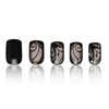Black Press on Nails Medium Square Fake Nails with Black Vine Designs Dark Style Glue on Nails Press ons Acrylic False Nails Full Cover Stick on Nails for Women